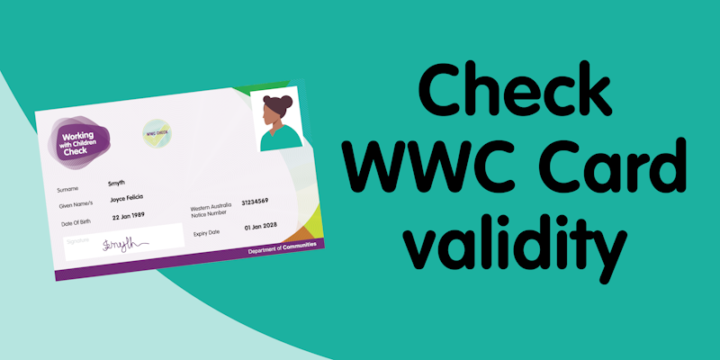 Link to check the validity of a working with children card.